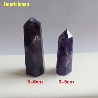 [Emprichman] púrpura sueño amatista cuarzo cristal punto de piedra curativa Hexagonal varita (9)