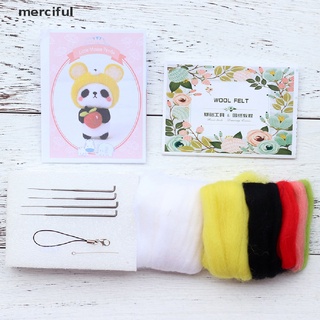 muñeca de panda misericordiosa material hecho a mano paquete de lana aguja fieltro kit de material craft co (2)