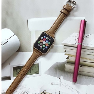Apple Watch correa 44 mm 42 mm cuero correa de reloj para Apple Watch Series 7 6 SE 5 4 3 2 1 40 mm 38 mm cintura pequeña cuero Apple Watch Band (6)