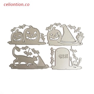 celio halloween calabaza gato metal troqueles de corte plantilla diy scrapbooking álbum de papel tarjeta plantilla molde decoración