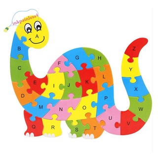 rompecabezas alfabeto rompecabezas 3d madera infantil juegos educativos animales dinosaurio de juguete regalo