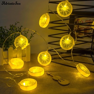 led led limón rebanadas cadena de luces de hadas creativas fruta decorativa guirnaldas amarillas luz para fiestas