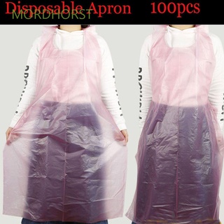 MORDHORST Portable Bib Plastic Kitchen Accessories Aprons Pink Waterproof Kitchen For Cooking Baking Restauran Home Disposable Aprons/Multicolor