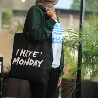 Totebag Tote Bag - bolso de lona, odio el lunes (3)
