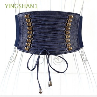 Yingshan1 Vestido corsé cuerpo adelgazante Cintura Alta falda De cuero PU decoraciones femeninas cummerbundes/Multicolor