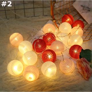 20 LEDs bola de algodón globo cadena de luces de hadas (3)