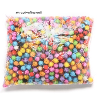 [attractivefinewell] 1000 piezas de 10 mm de color mixto esponjoso diy suave pom poms para niños manualidades en forma redonda (3)