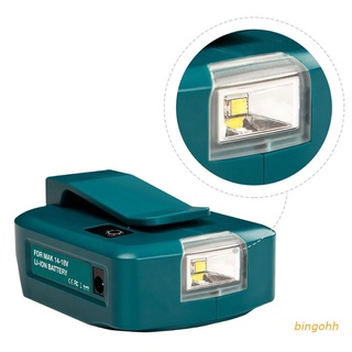 bin 14.4v/18v li-on batería dual puerto usb con luz led foco linterna para baterías makita