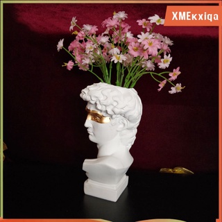 maceta de flores de cabeza humana, maceta, soporte para lápices, escultura de escritorio
