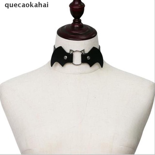 Quecaokahai Punk Gothic PU Adjustable Leather Pendant Choker Necklace Women Halloween Jewelry CO