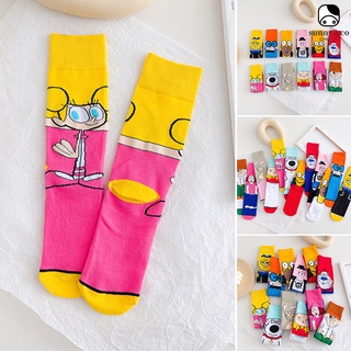un par de calcetines estampados de animales de dibujos animados tubo largo divertido casual anime novedad patrón calcetines para niños verano nuevo
