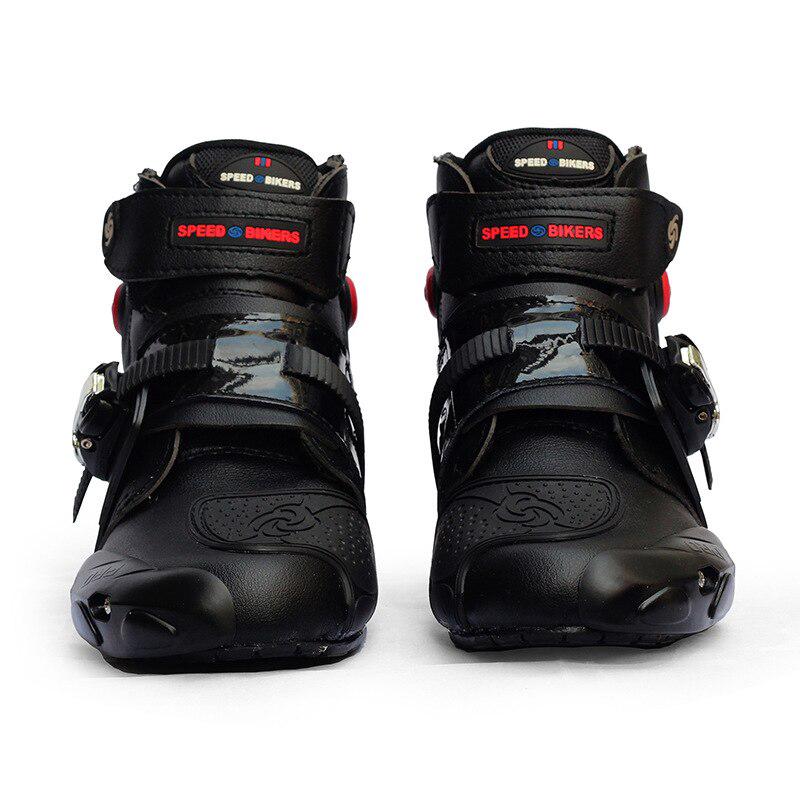 Botas de motocicleta para hombre botas de tobillo alto botas de carreras de Motocross de cuero de la carrera de Motocross botas de equitación zapatos