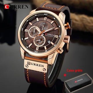 Reloj Curren para hombre marca superior moda deportes de lujo cuero multifuncional cuarzo resistente al agua 8291 (1)