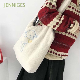 jenniges para niñas bolso de hombro de las mujeres tote shopper bolsos de libro bolsas de bordado lindo tela de cordero de gran capacidad bolso/multicolor