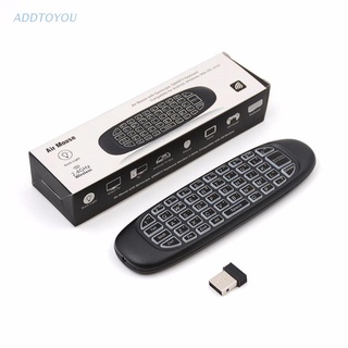[3c] C120 RGB 7 retroiluminación Fly Air Mouse teclado retroiluminado inalámbrico G64 recargable G Smart mando a distancia para android Tv B