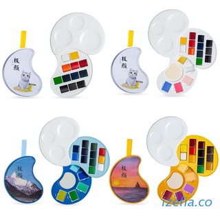 izefia mini juego de pinturas de acuarela sólidas portátil acuarela pintura 12 colores 17 colores para la pintura suministros de arte