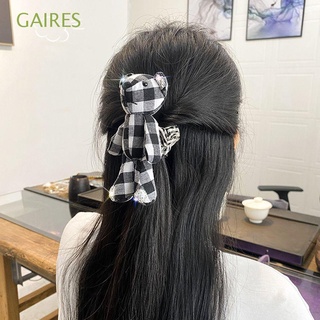 gaires moda mujeres cuerda de pelo accesorios para el pelo lazos coreano scrunchies lindo para niñas cuadrícula a cuadros bandas de goma oso láctico ponytail titular