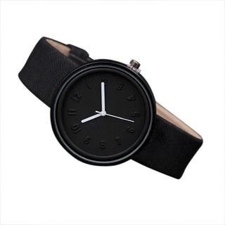 Reloj de pulsera Unisex Simple con números de cuarzo con correa de lona (1)