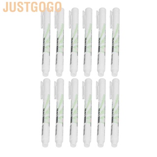 Justgogo 12 pzs rotuladores DIY punta fina de secado rápido/pluma de dibujo blanco