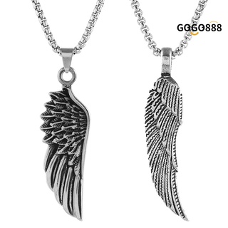Gogo888 collar Hip-Hop con colgante De ángel y pluma De Metal para hombres