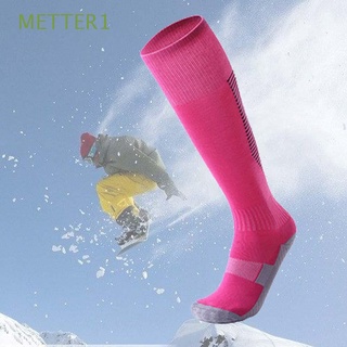 metter1 1 par de calcetines deportivos hombres mujeres medias de fútbol medias ciclismo escalada larga deportes al aire libre algodón calcetines suaves calcetines de esquí/multicolor