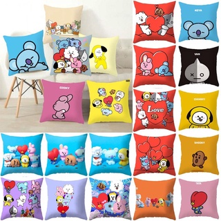 Cartoon BT21 Series Theme Cushion Cover Decorative Soft Pillow Case Sofa Car Throw Protector Gift