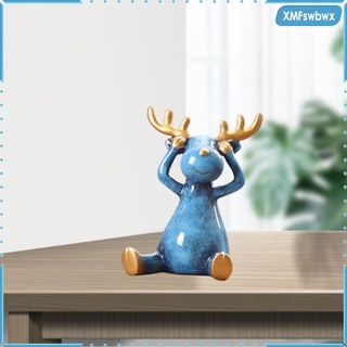 resina pequeña estatua de ciervo coche pieza central reno decorativo adornos regalo