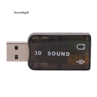 linxinhg @ Nuevo USB5.1 A 3.5 Mm Micrófono Auriculares Jack Estéreo 3D Tarjeta De Sonido Adaptador De Audio *