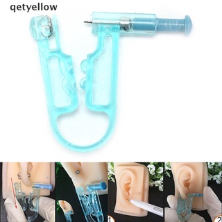qetyellow 1set sin dolor de seguridad de la oreja de la parte superior del piercing kit seguro estéril cuerpo piercing pistola y kits co