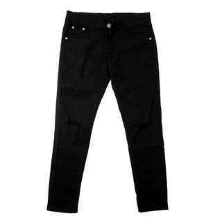 Verano de los hombres Jeans de moda coreano Color sólido tobillo longitud Ripped agujero pantalones