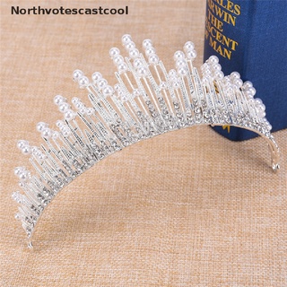 northvotescastcool perla cristal tiara rhinestone accesorios para el cabello corona boda nupcial diadema nvcc (4)
