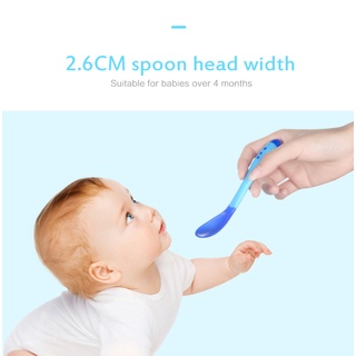 Bebé cabeza suave detección de calor de seguridad de la temperatura de la cuchara de tenedor de alimentación vajilla de niño