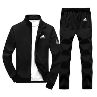 ¡ Listo Stock ! Adidas-Traje Deportivo De Algodón Transpirable Para Hombre , Talla Grande , Suéter Y Pantalones (1)