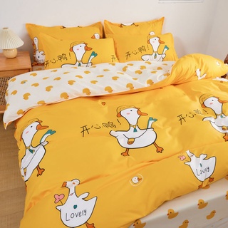Sábana de cama premiumCartoon anime Pikachu ropa de cama de cuatro piezas amarillo sábana edredón cubierta de estudiante dormitorio cama de tres piezas individual (3)
