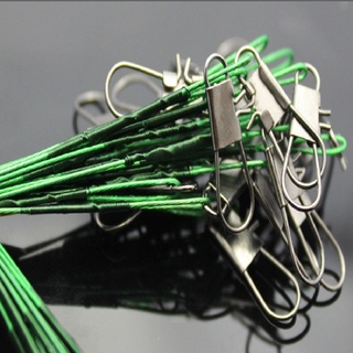 Suhu 20 señuelos de pesca de moda gancho práctico de seguridad a presión trazas alambres de acero lucio tarjeta al aire libre Durable de alta calidad giratorias (9)