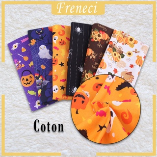 [FRENECI] Tela de algodón con estampado de Halloween para retazos de Costura paquetes cuadrados para manualidades tejidas (4)
