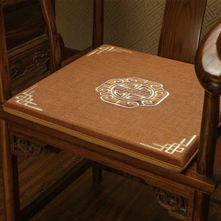 Estilo silla de palisandro sofá cojín de madera maciza sillón palacio silla de comedor oficial gorra hogar antideslizante sillón respaldo redondo cojín de asiento silla de té cojín (2)