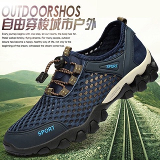 Los hombres zapatos de malla transpirable zapatos de cubierta de los pies al aire libre casual zapatos de los hombres zapatos de deporte aguas arriba zapatos de malla zapatos de senderismo de los hombres (1)