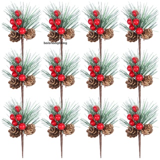 bsbl 12 pzs púas de pino artificial cono de pino 12 pzs bayas de navidad (7)