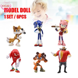 Kicae 6cm personajes de Anime estatua Sonic Figura regalos de dibujos Animados personajes lindo Modelo juguete coleccionable