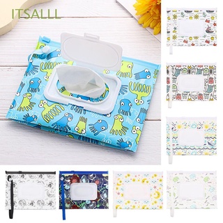 ITSALLL Portable Cosmetic Pouch Flip Cover Stroller Accessories Wet Wipes Bag Baby Product Carrying Case Snap-Strap Outdoor Tissue Box