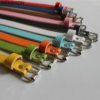 INFA-Niña Señora Cinturón Estrecho Delgado Cuero Mujer Accesorios 10 Colores Caramelo Hebilla De Metal (1)