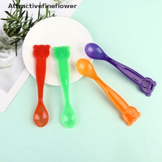 [aff] 2 pzs cucharas con detección de temperatura de 3 colores/cucharas de silicona para niños/cucharas de alimentación para bebés