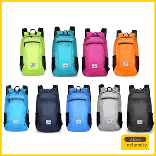 mitaneity 20l mochila de lona ligera impermeable mochilas daypack de doble hombro bolsa de montañismo plegable de gran capacidad de ocio accesorios de viaje senderismo bolsas de viaje/multicolor