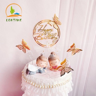 Lontime Baby Shower decoración de tartas día de la madre oro mariposa mariposa decoración de tartas boda fiesta decoración Cupcake cumpleaños mariposa decoraciones