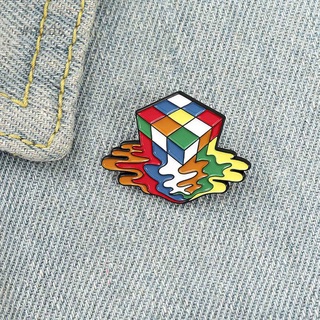 rubik's cube broche colorido juguete pin bolsa ropa solapa insignia de dibujos animados joyería regalo para niños amigos