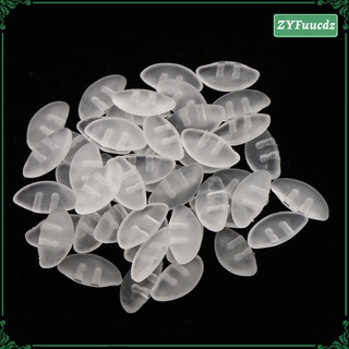25 pares de almohadillas de silicona ovaladas de 15 mm transparentes