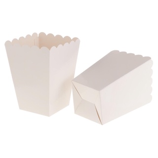 12pcs blanco puro cine cine palomitas cajas contenedores papel palomitas bolsas