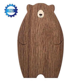 Tabla de madera tabla de cortar lindo oso bandeja de pan negro nogal cocina tabla, marrón