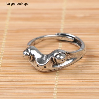 *largelookqd* 1pc creativo vintage rana anillo plata retro personalidad anillo ajustable joyería venta caliente